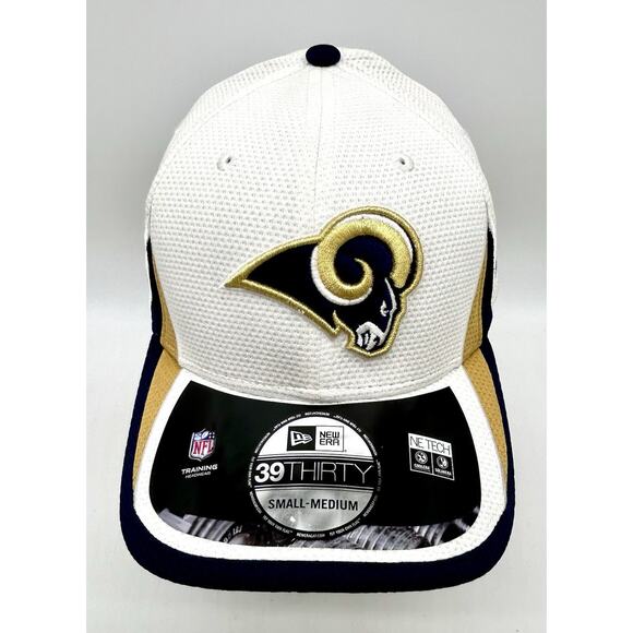 NEW ERA Los Angeles Rams 39THIRTY Stretch Flex Hat Cap Small-Medium White - Picture 3 of 13